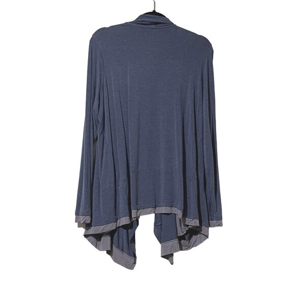 Logo Lori Goldstein Womens Cardigan Size XL Rayon & Spandex Blue With Pockets - Picture 5 of 9